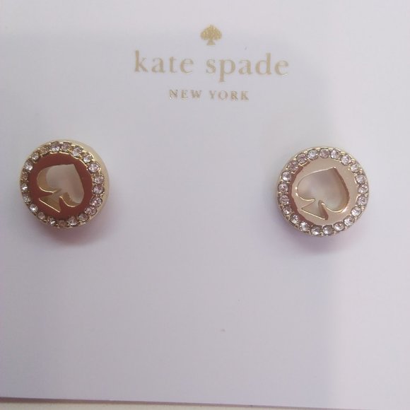 Kate Spade New Rhinestone Circling Spade Earrings